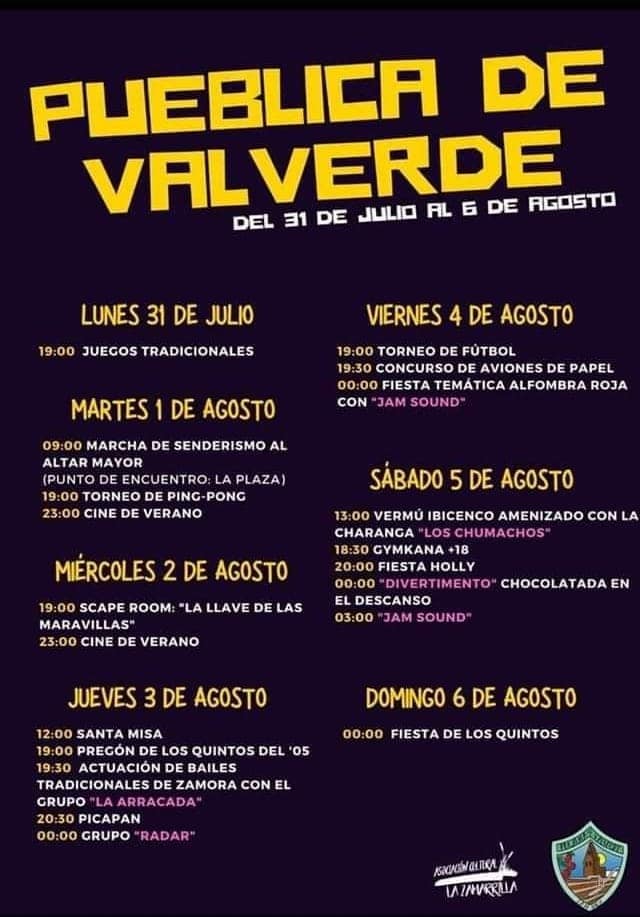 Fiestas 2023 en Pueblica de Valverde